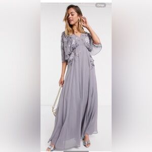 ASOS Lavender Maxi Dress with Floral Embroidery